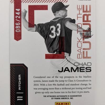 Chad James Signed Baseball Trading Card - Don Russ Elite #11 2010 - No. 86 of 244