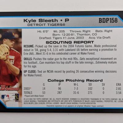 Kyle Sleeth Baseball Trading Card with 2004 Futures Game Game-Worn Jersey Swatch - Bowman First Year #BDP158 2004 - 