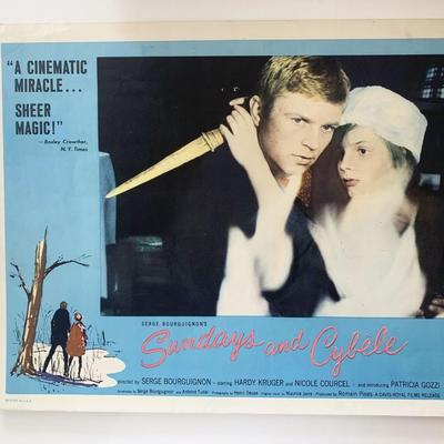 Sundays and Cybele original 1962 vintage lobby card