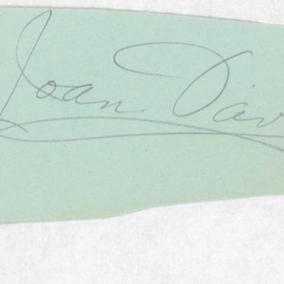 Joan Davis original signature