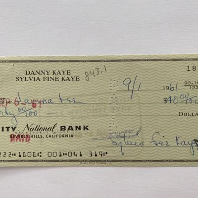 Sylvia Fine Kaye signed check
