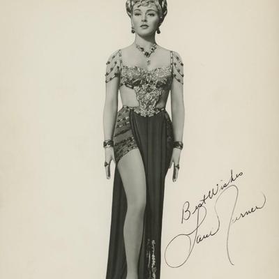 Lana Turner signed "The Prodigal" movie photo. GFA Authenticated