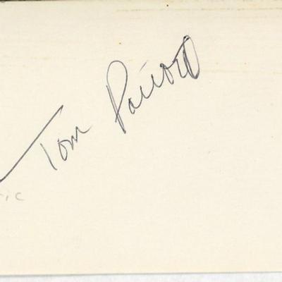 Baseball legend Tom Paciorek original signature