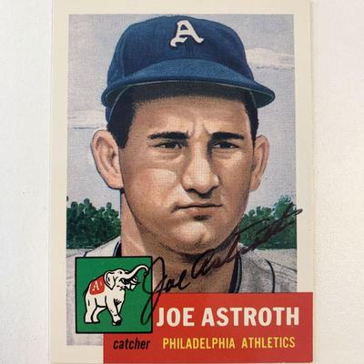 Joe Astroth signed baseball card