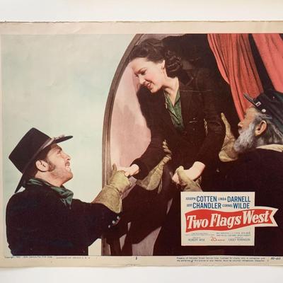 Two Flags West original 1950 vintage lobby card
