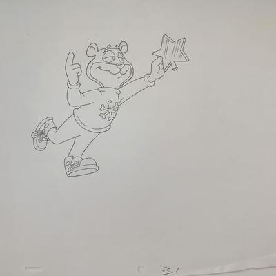 Super Sugar Crisp cereal bear original ad sketch designed by Robert "Bob" Irwin