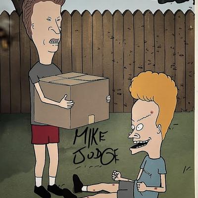 Beavis and Butt-Head Mike Judge signed photo