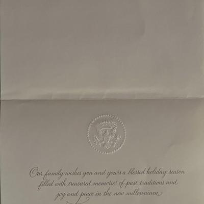 Bill and Hillary Clinton facsimile signed Christmas card