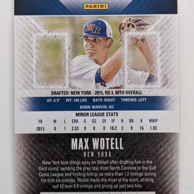Max Wotell Signed Baseball Trading Card - Panini Elite Extra Edition #89 2015