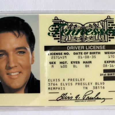 Elvis Presley replica driver's license