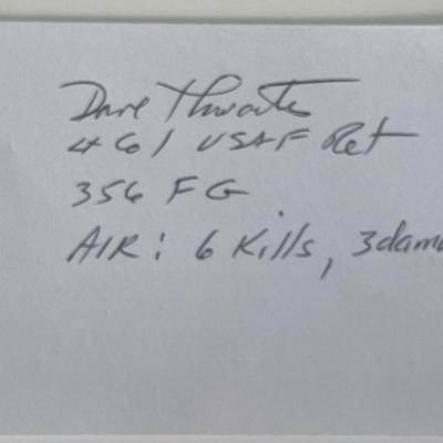 USAF pilot Dave Thwarte original signature