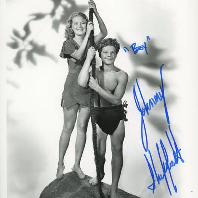 Johnny Sheffield signed "Tarzan film series" photo. GFA Authenticated