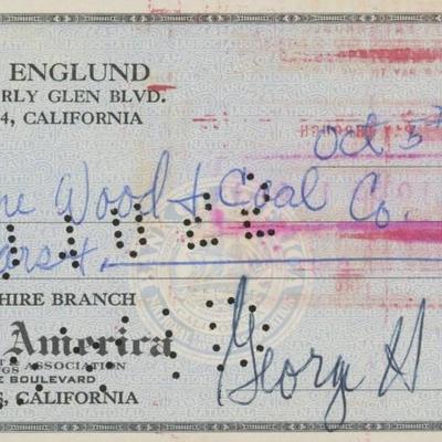 George Englund signed check