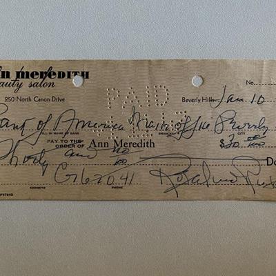Rosalind Russell signed check