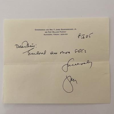 Jim Sensenbrenner signed letter