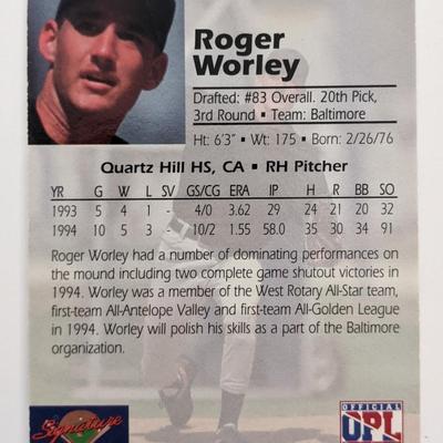 Roger Worley Signed Baseball Trading Card - Signature Rookies # 68 1994 - Number 1,938 of 7,750