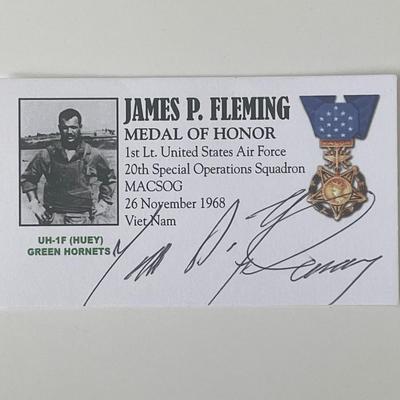 USAF James P. Fleming autograph note