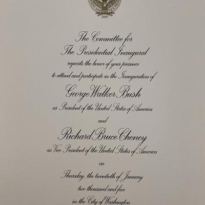 Bush, Cheney 2005 Inauguration Invitation