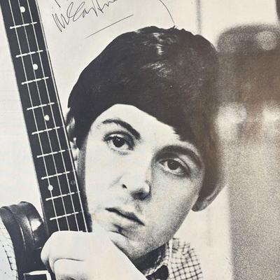 Paul McCartney signed magazine page. GFA Authenticated