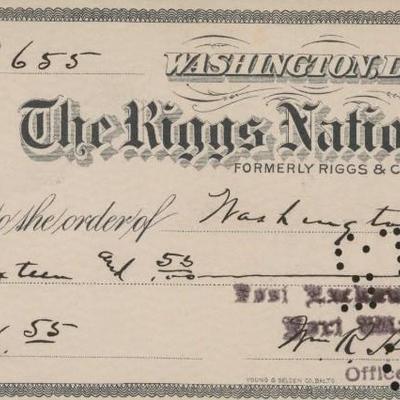 Major General William Arnold signed check 