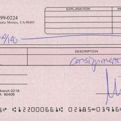 Linda Blair signed check