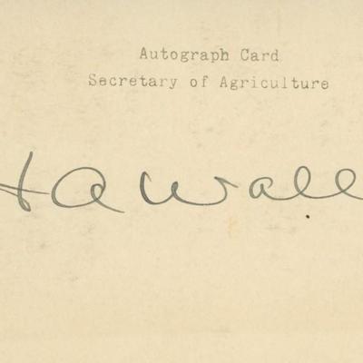 Henry A. Wallace signature cut