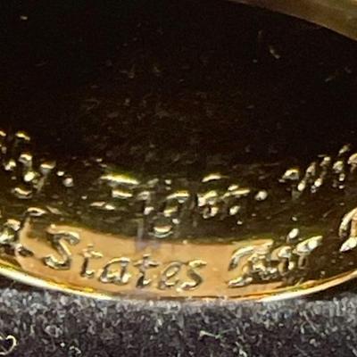 US Air Force Sterling Silver 18k Gold Plated Ring