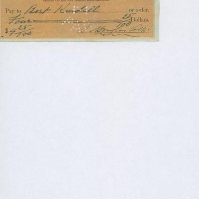 Douglas Volk signed check