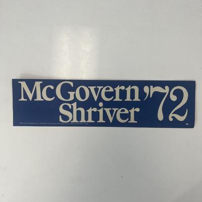 1972 McGovern-Shriver presidential campaign bumper sticker