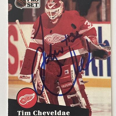Detroit Red Wings Tim Cheveldae 1991 Pro Set #57 signed trading card 