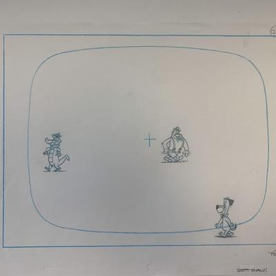 Huckleberry Hound original artwork for animation cel