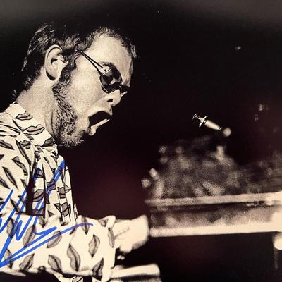 Elton John signed photo