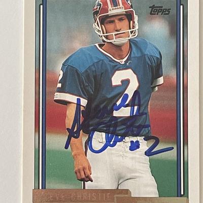 Buffalo Bills Steve Christie 1992 Topps #755 signed card