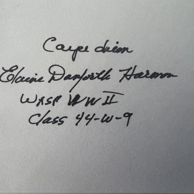 WWII Elaine D. Harmon original signature 