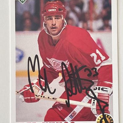 Detroit Red Wings Mike Sillinger 91-92 Upper Deck #457 signed trading card 