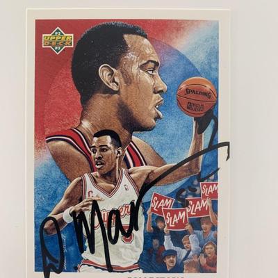 Danny Manning signed basketball card