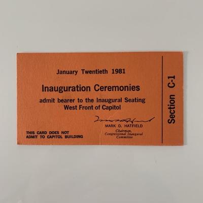 1981 Inauguration Ceremonies ticket