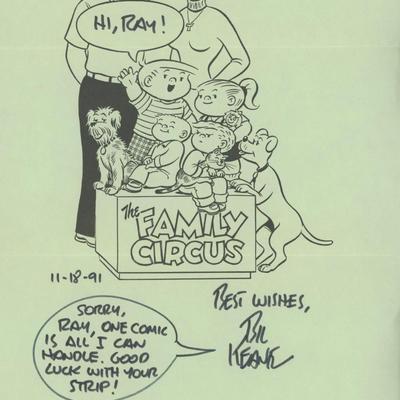 Bill Keane signed  "Family Circus" flyer 