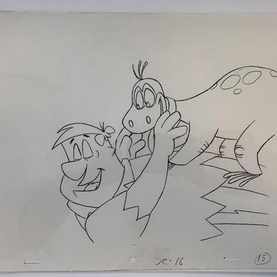 The Flintstones original hand drawn artwork for cartoon