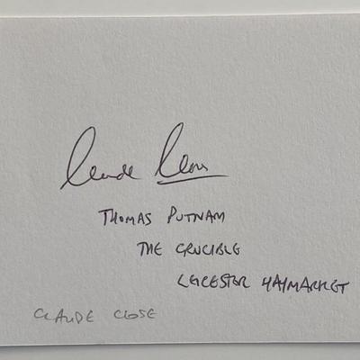 The Crucible Claude Close original signature 