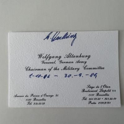 Wolfgang Altenburg signed business card 