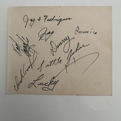 Jay & the Techniques band signature sheet