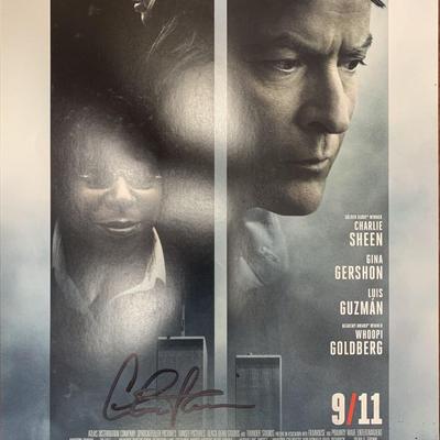 Charlie Sheen 9/11 signed photo- JSA