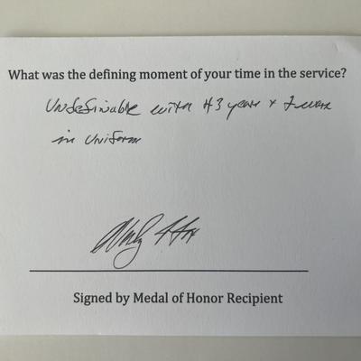 Medal of Honor Wesley L. Fox original signature 