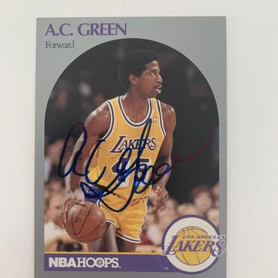 A.C. Green signed basketball card