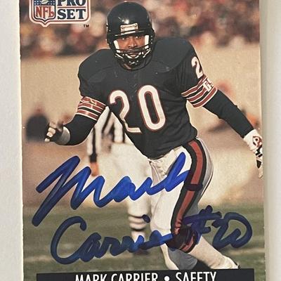 Chicago Bears Mark Carrier 1991 NFL #101 signed trading card 