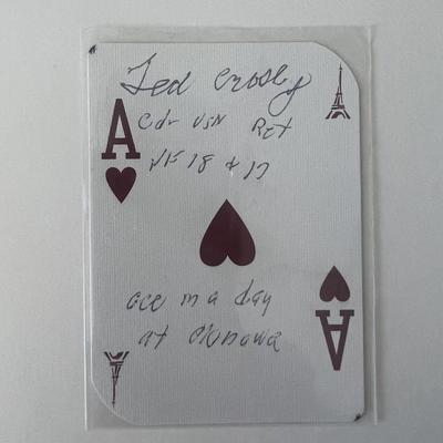 An Ace in a day: Ted Crosby signed playing card 