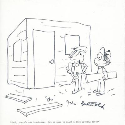 Joe Buresch signed original hand drawn sketch