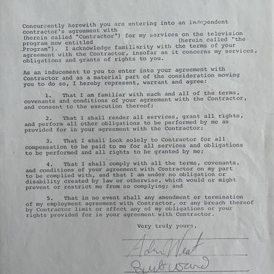 Batman Adam West and Burt Ward signed contract