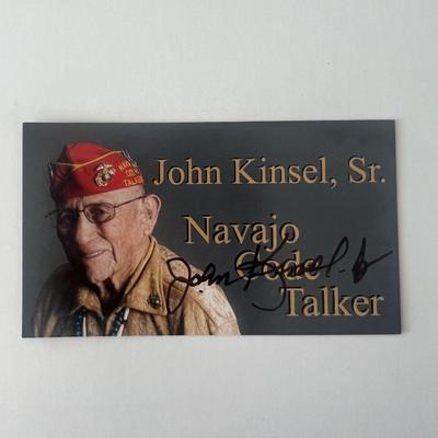 John Kinsel, Sr. signed business card 